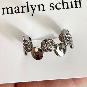 Marlyn Schiff Disc Pave Adjustable Ring NWT Silver